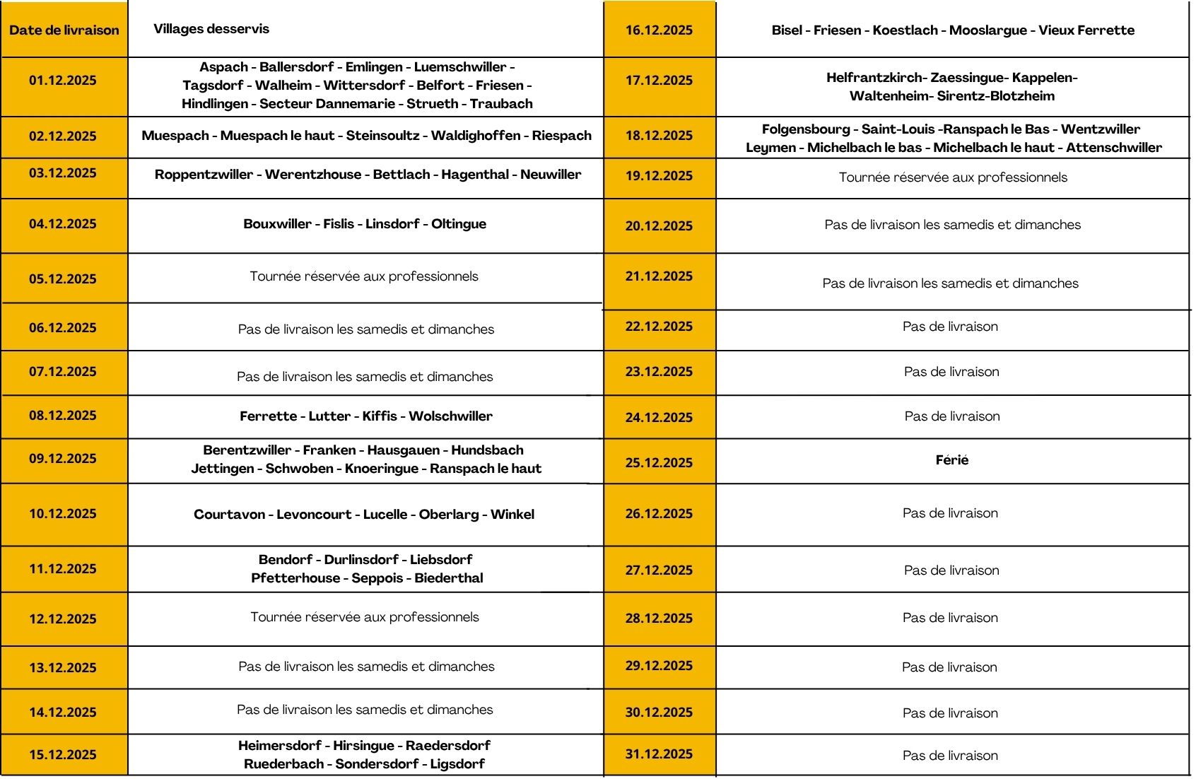 Planning Décembre Litzler